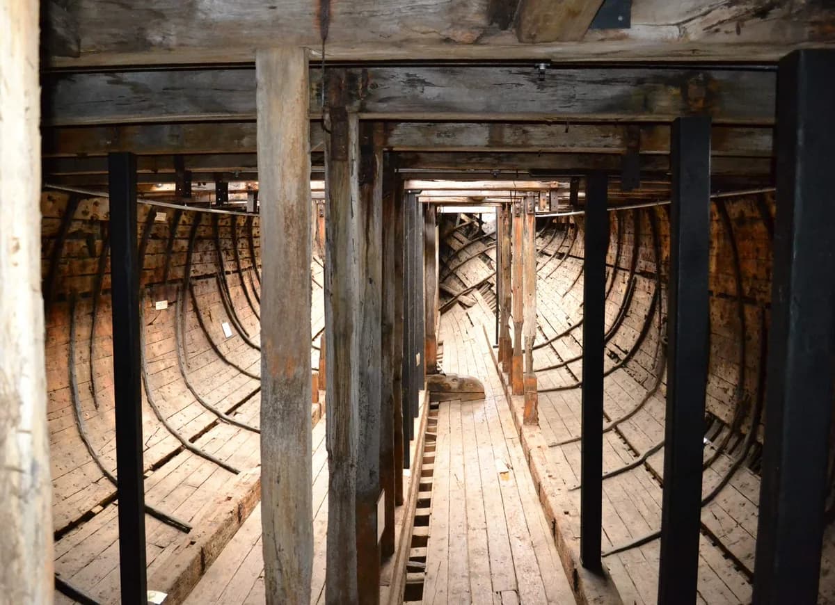 Preserved hull interior of the Edwin Fox, Picton, New Zealand, photographed on location