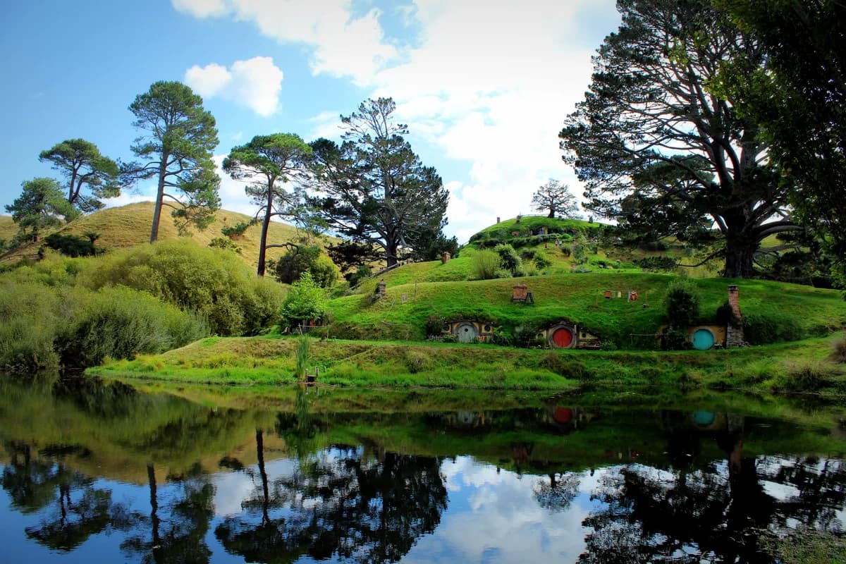 Hobbiton Movie Set near Matamata, New Zealand, photographed on location