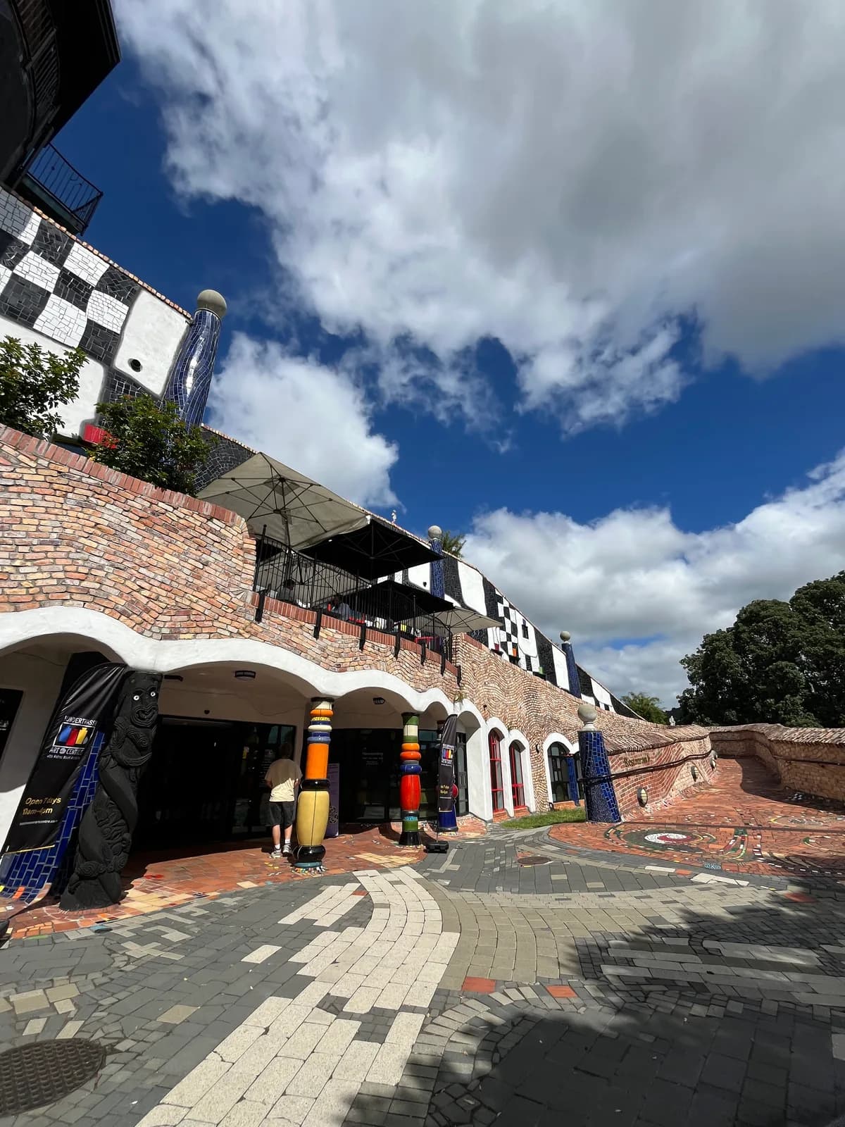 Hundertwasser Art Centre exterior, Whangarei, New Zealand, photographed on location