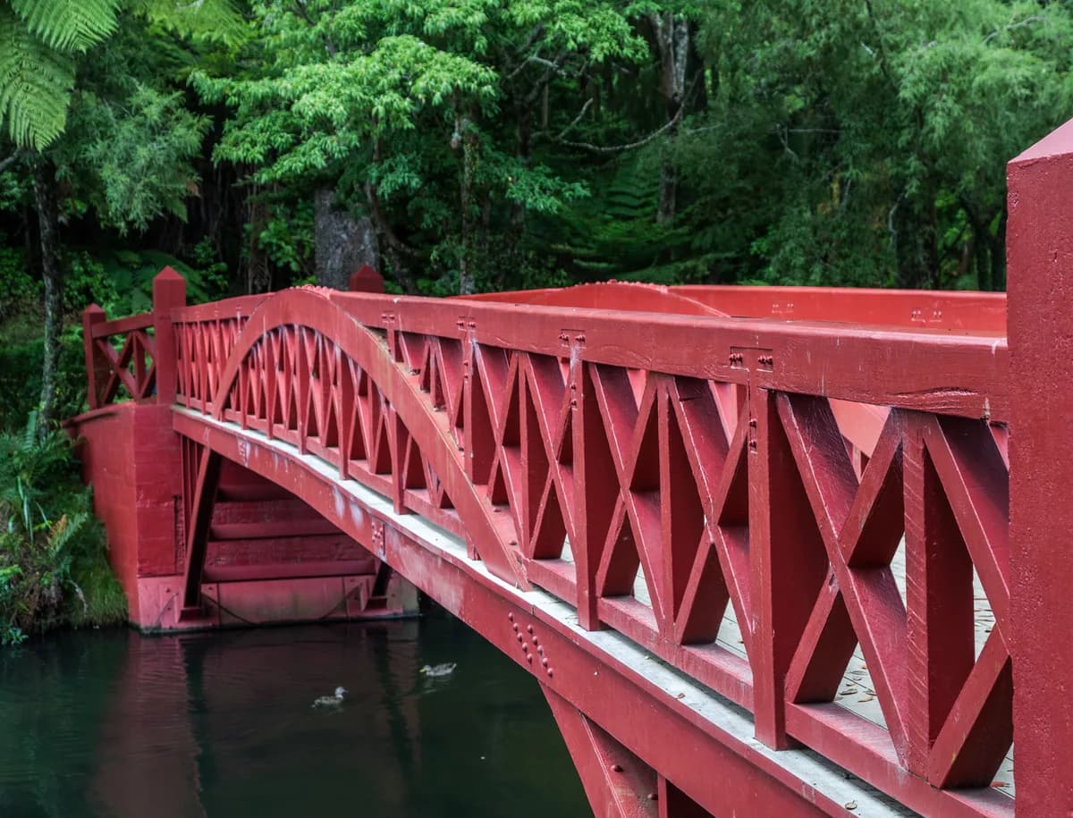 Poet's Bridge in Pukekura Park, New Plymouth, New Zealand, photographed on location