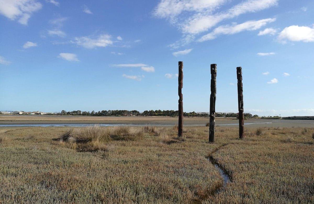 Pou at Ahuriri Estuary. 