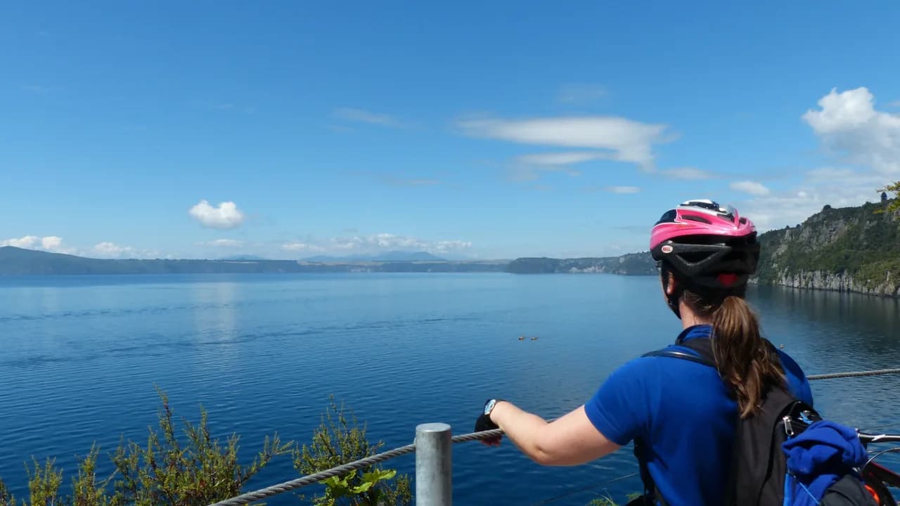View of the Western Bays from the Waihaha section of the trail: Western Bays viewed from the Waihaha trail section.